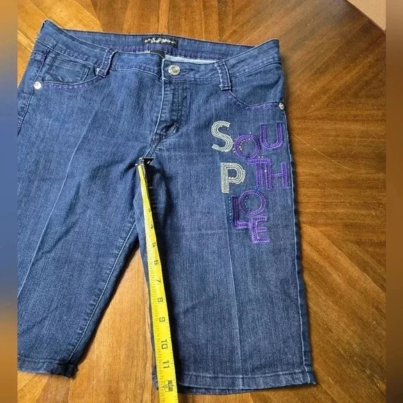 Vintage Y2K Southpole South Pole blue capri pants Women size 13 jean Capri grung - Picture 3 of 7